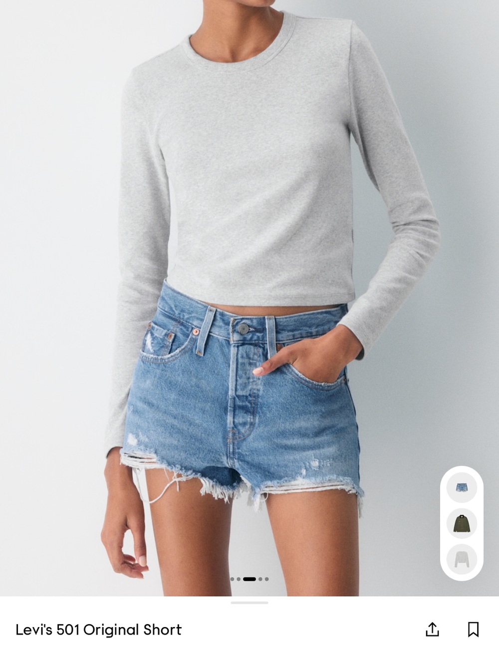 Levi’s 501 distressed denim shorts